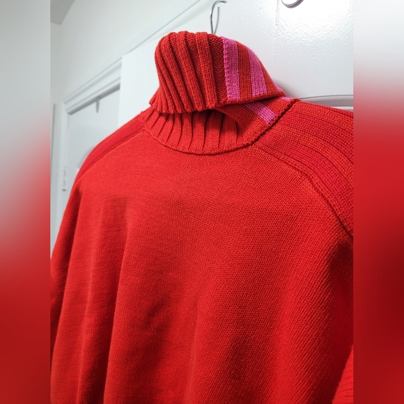 Adidas x IVY PARK red sweater with three pink stripes, size Small - Picture 5 of 8